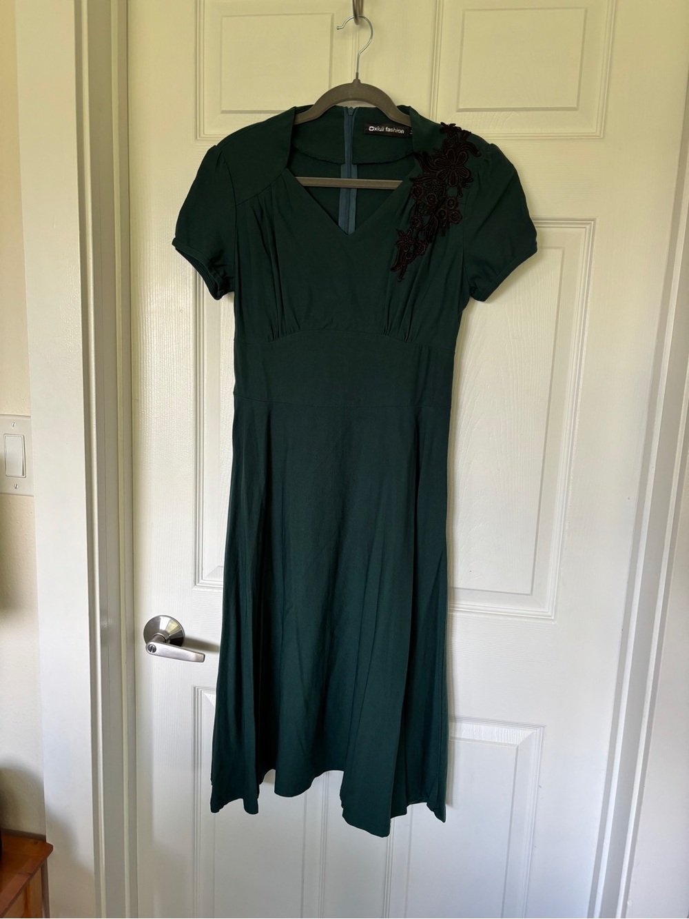 Embroidered Dark Green Women's Dress
